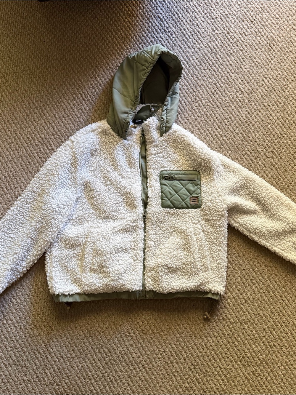 ONeill Cream & Olive Sherpa Jacket